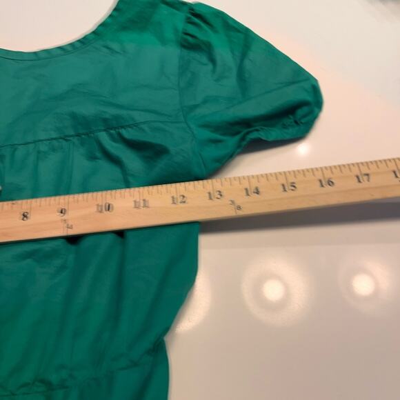 Theory Kelly Green Cotton Open Back Mini Dress Size 4 - Picture 8 of 10